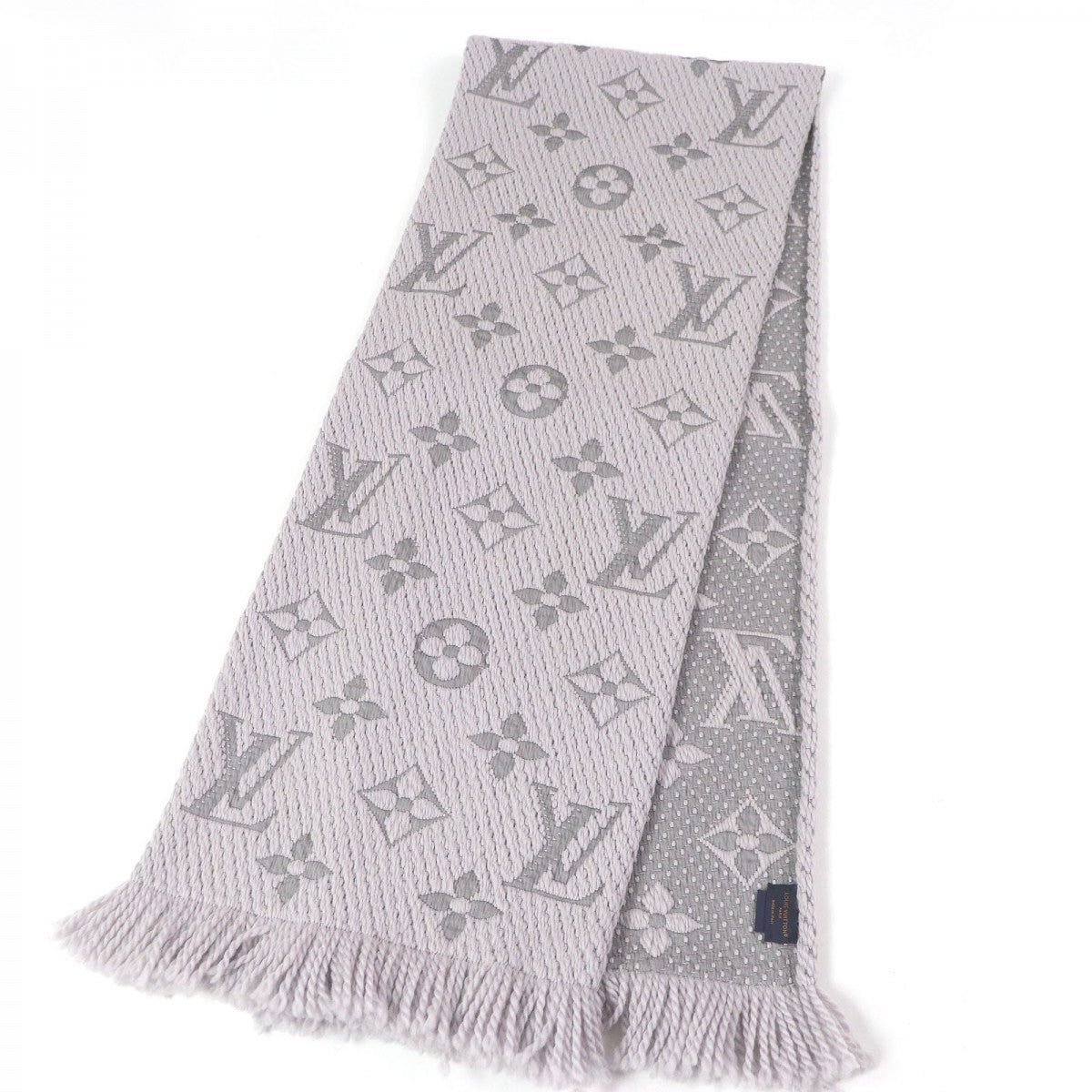LOUIS VUITTON Scarf M74742 94% wool, 6% silk Light purple Esharp Logomania mens(Unisex)