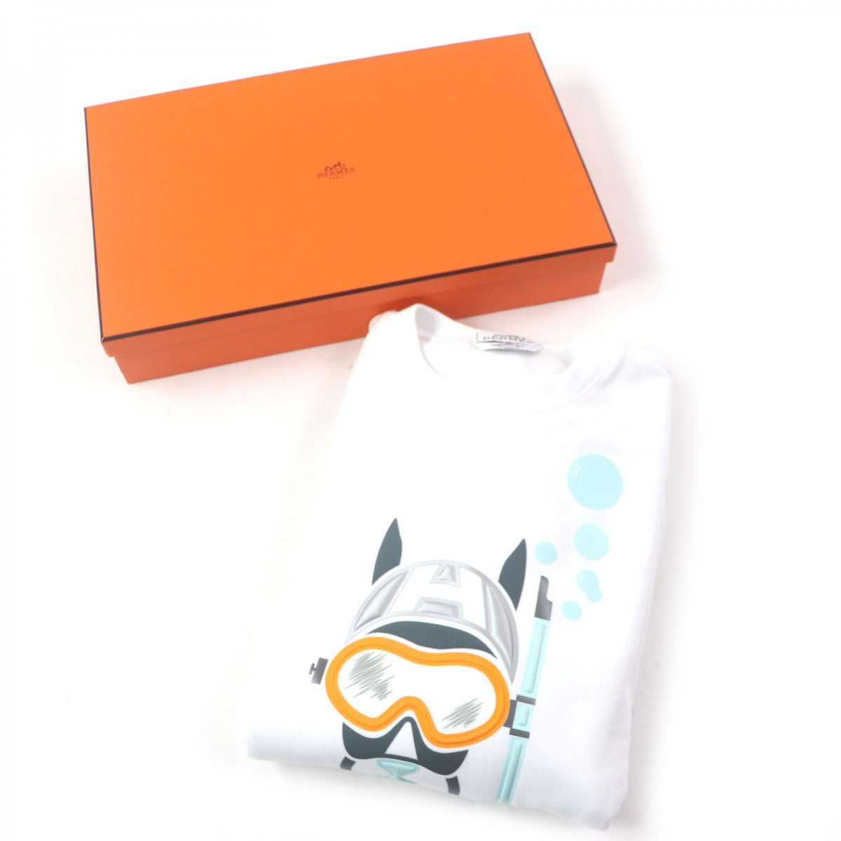 HERMES sweat Main: 100% cotton, part: 63% polyester, part: 37% nylon, part: 100% cotton, part: 90% cotton white ScubH mens XS