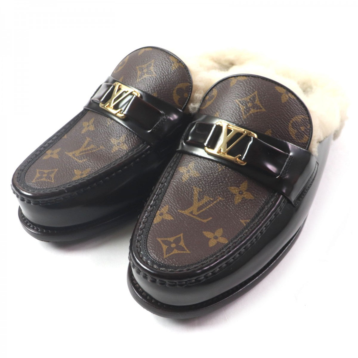 LOUIS VUITTON Mule Main: Monogram canvas, Main: Leather Brown Major line mens 8