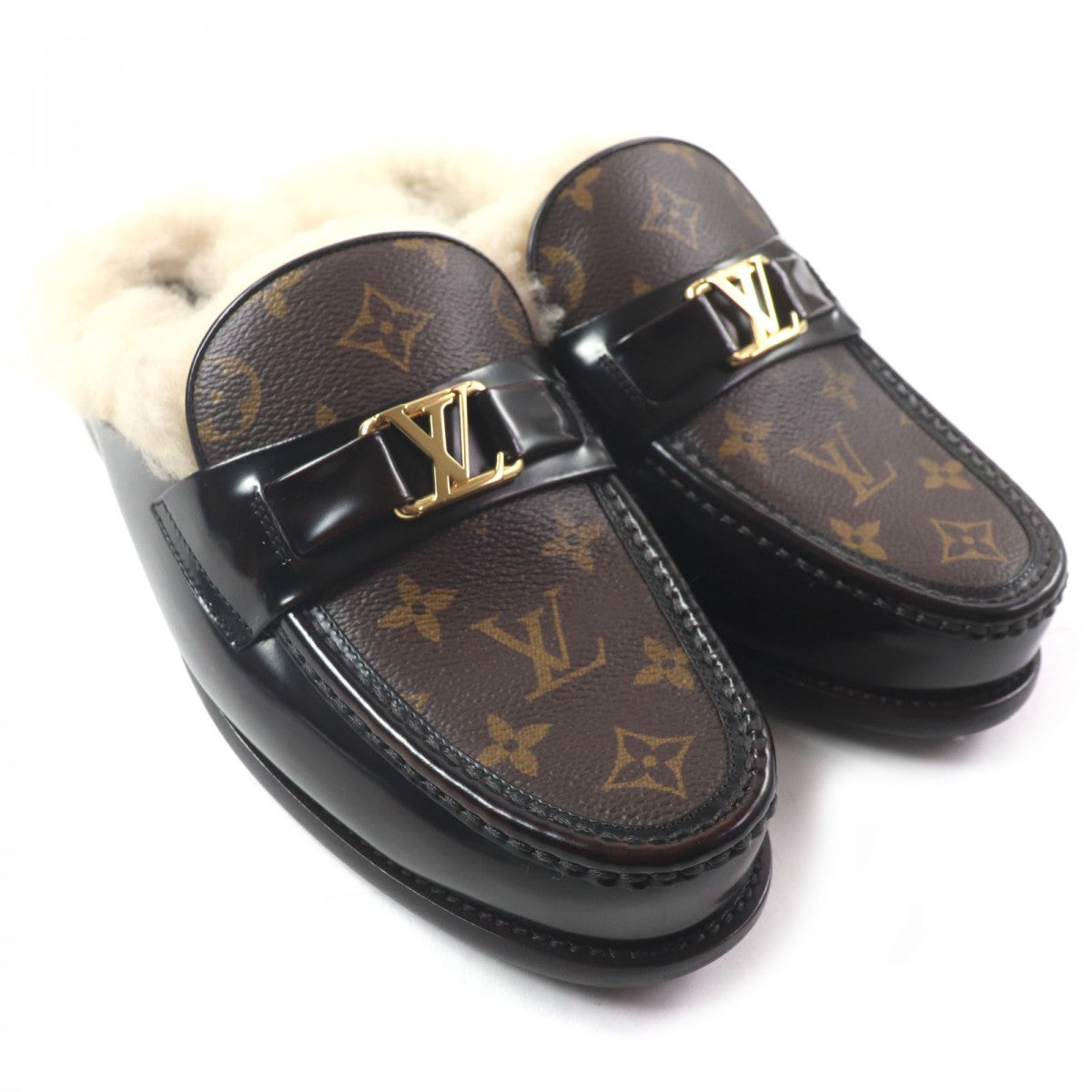 LOUIS VUITTON Mule Main: Monogram canvas, Main: Leather Brown Major line mens 8