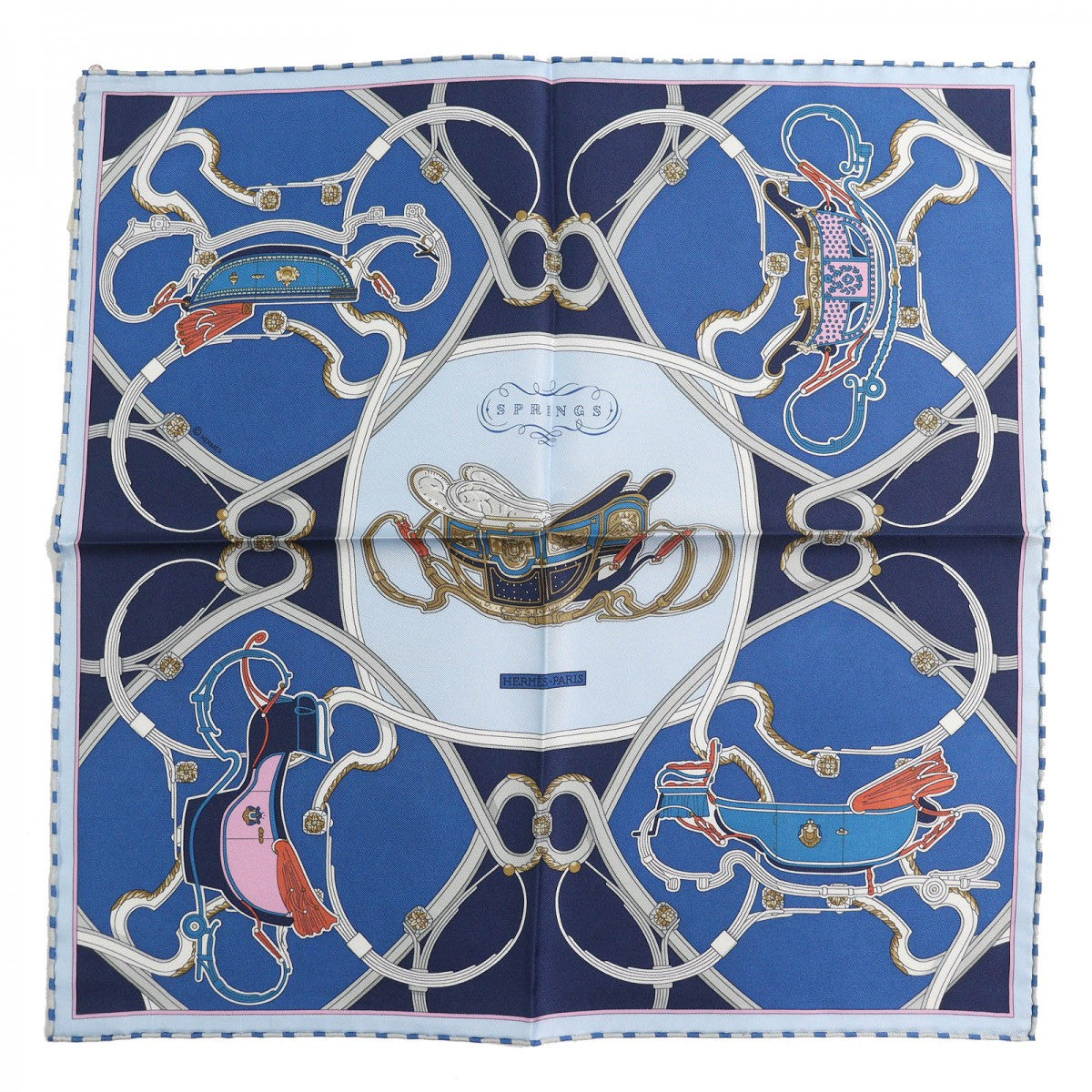 HERMES scarf Main: 100% silk, - Blue Navy type SPRINGS Women