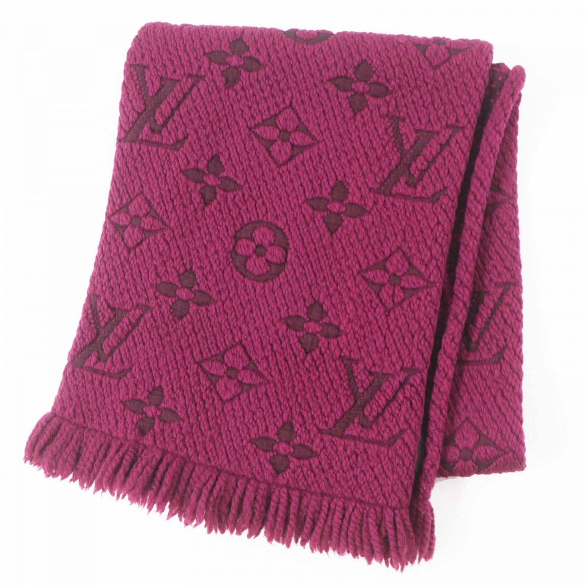 LOUIS VUITTON Scarf M75503 Main: 94% wool, Main: 6% silk purple Escalp Logo Mania Women