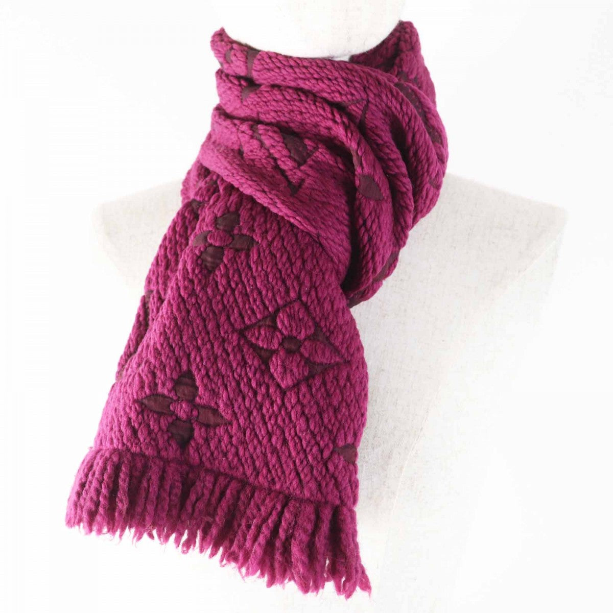 LOUIS VUITTON Scarf M75503 Main: 94% wool, Main: 6% silk purple Escalp Logo Mania Women