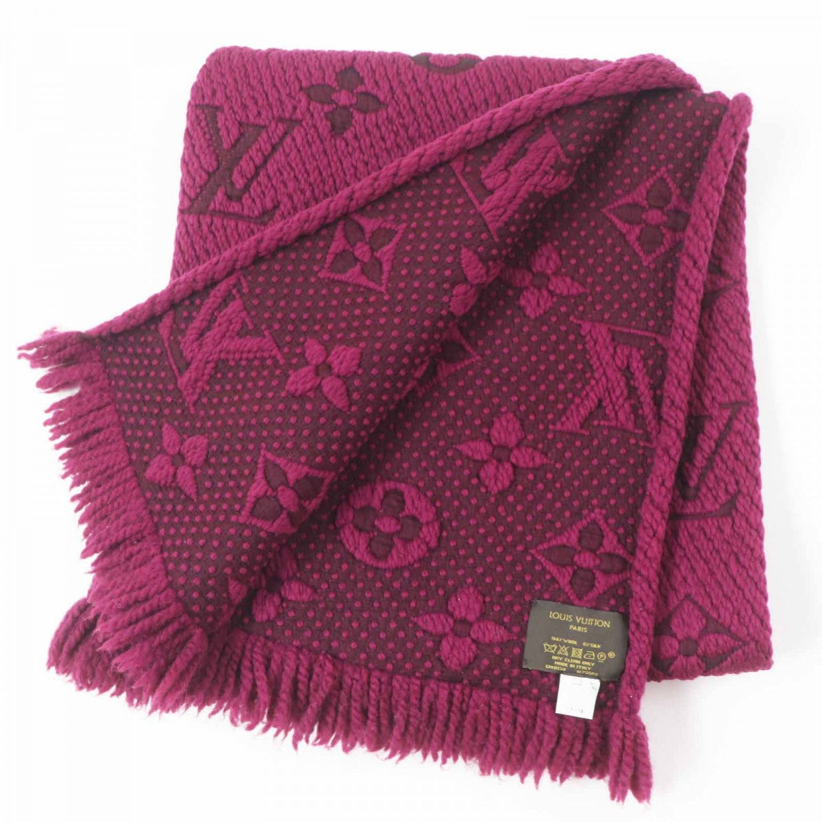 LOUIS VUITTON Scarf M75503 Main: 94% wool, Main: 6% silk purple Escalp Logo Mania Women
