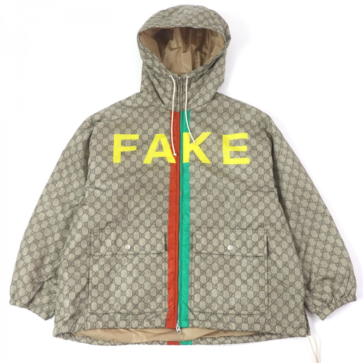 GUCCI Nylon jacket 636391 Main: 100% nylon, Filling: 100% polyester beige mens 48