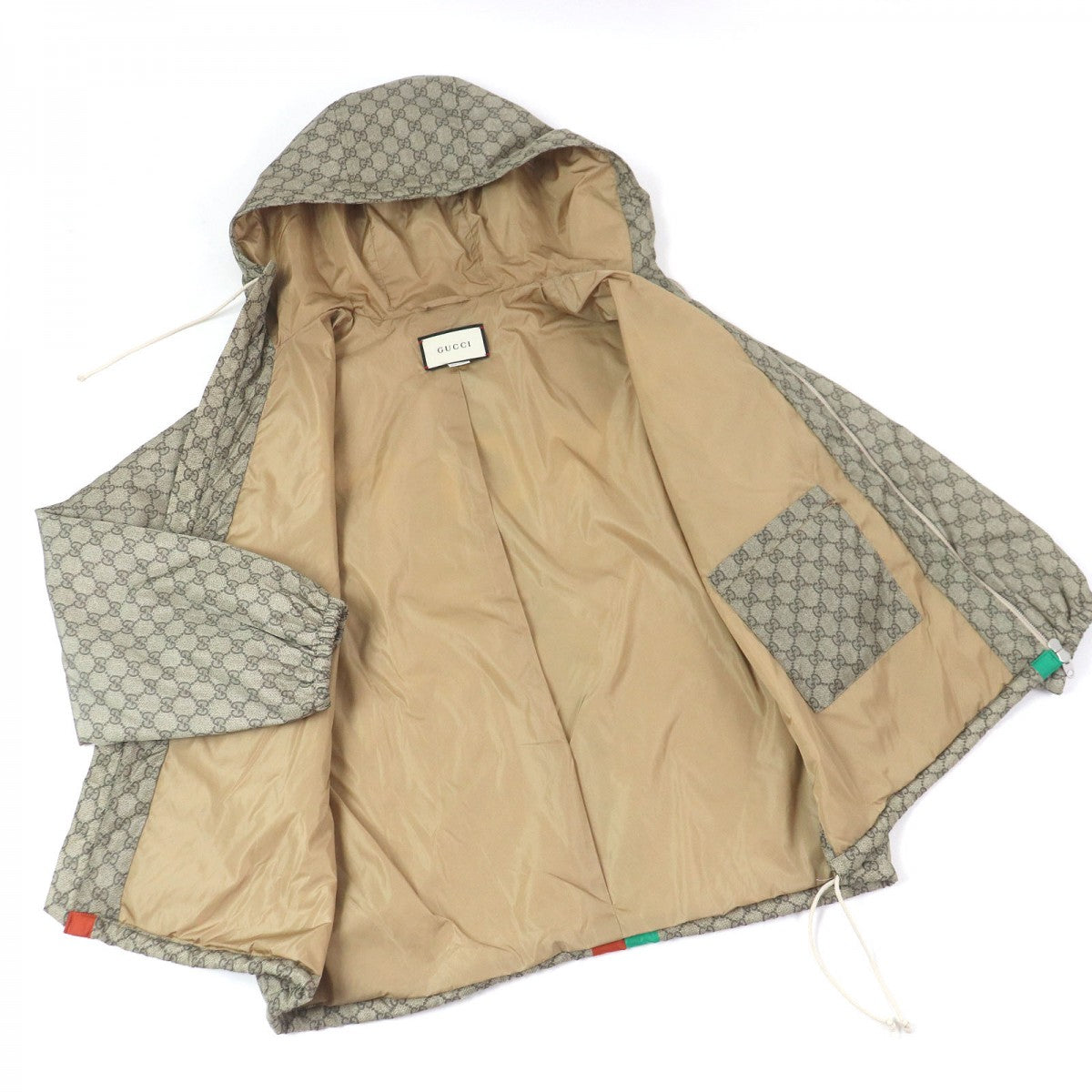 GUCCI Nylon jacket 636391 Main: 100% nylon, Filling: 100% polyester beige mens 48