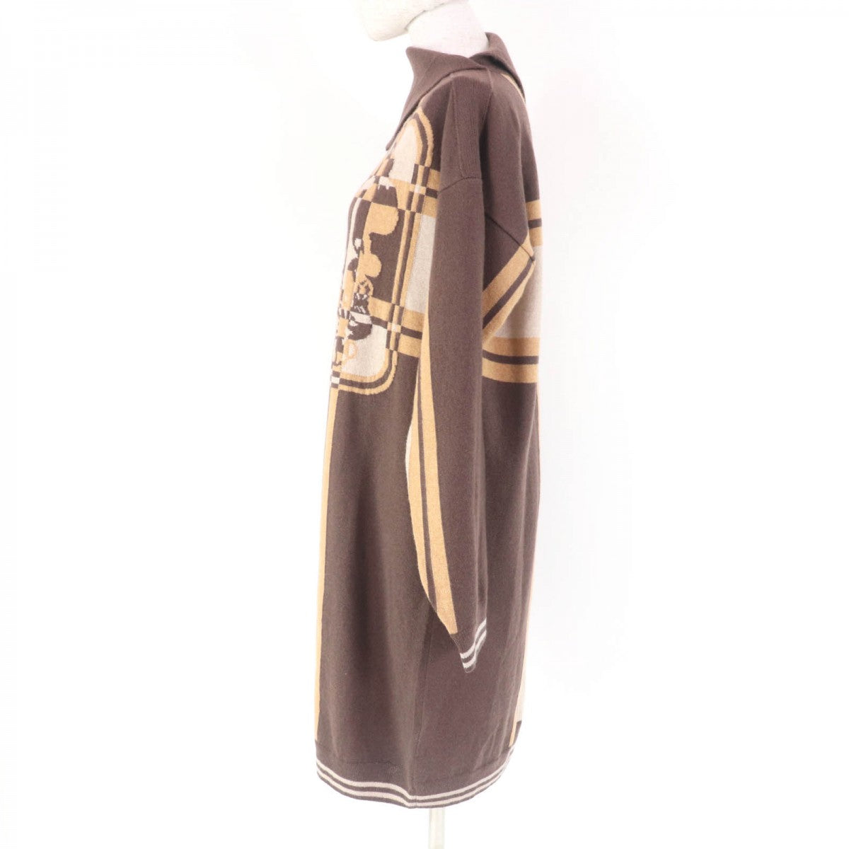 HERMES one piece 3H2502DD Main: 100% cashmere Brown BRIDES de GALA Brides for ceremonies Women 36