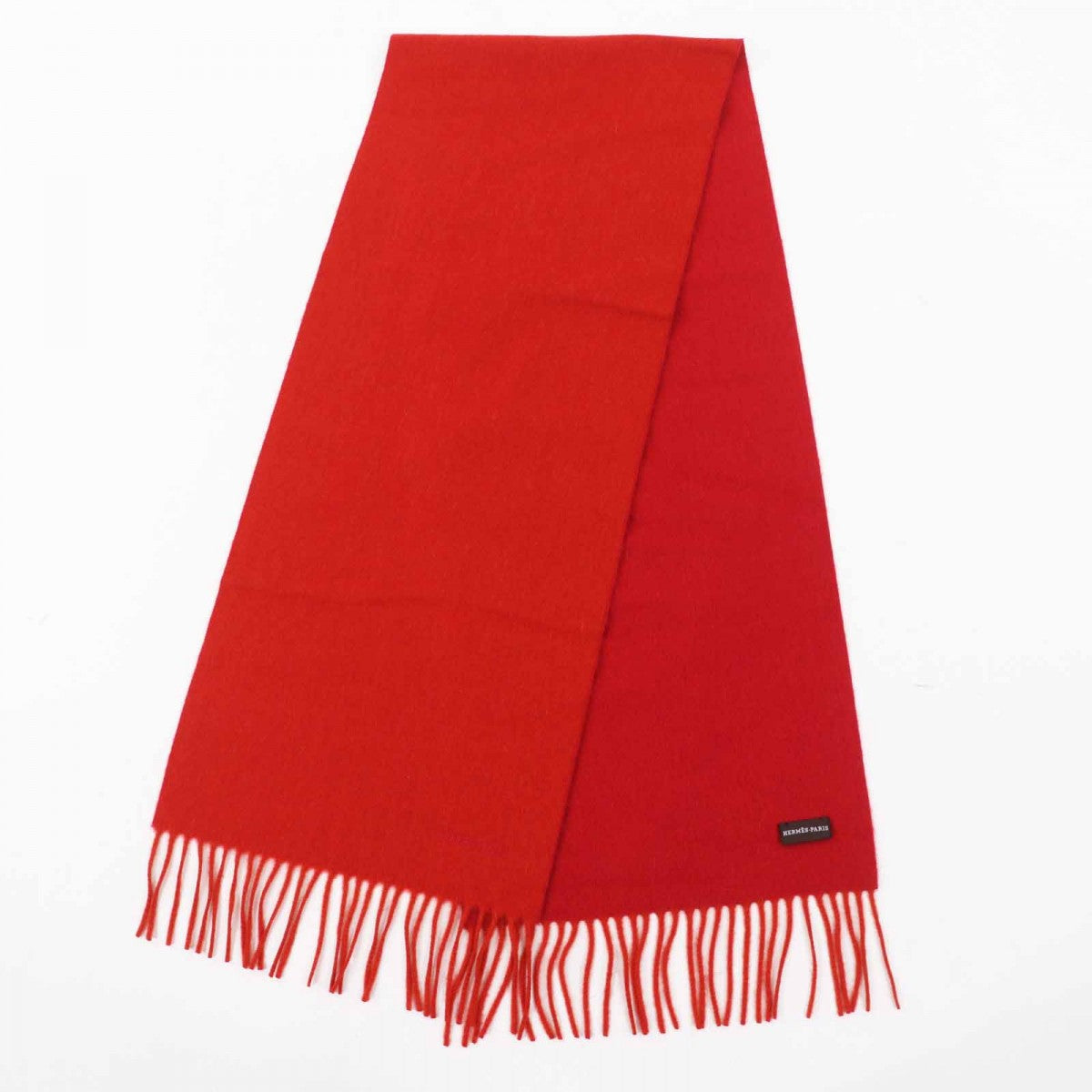 HERMES Scarf Main: 100% cashmere Orange red Women