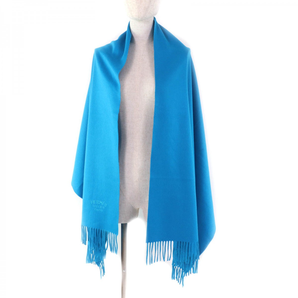 HERMES shawl Main: 100% cashmere blue Women