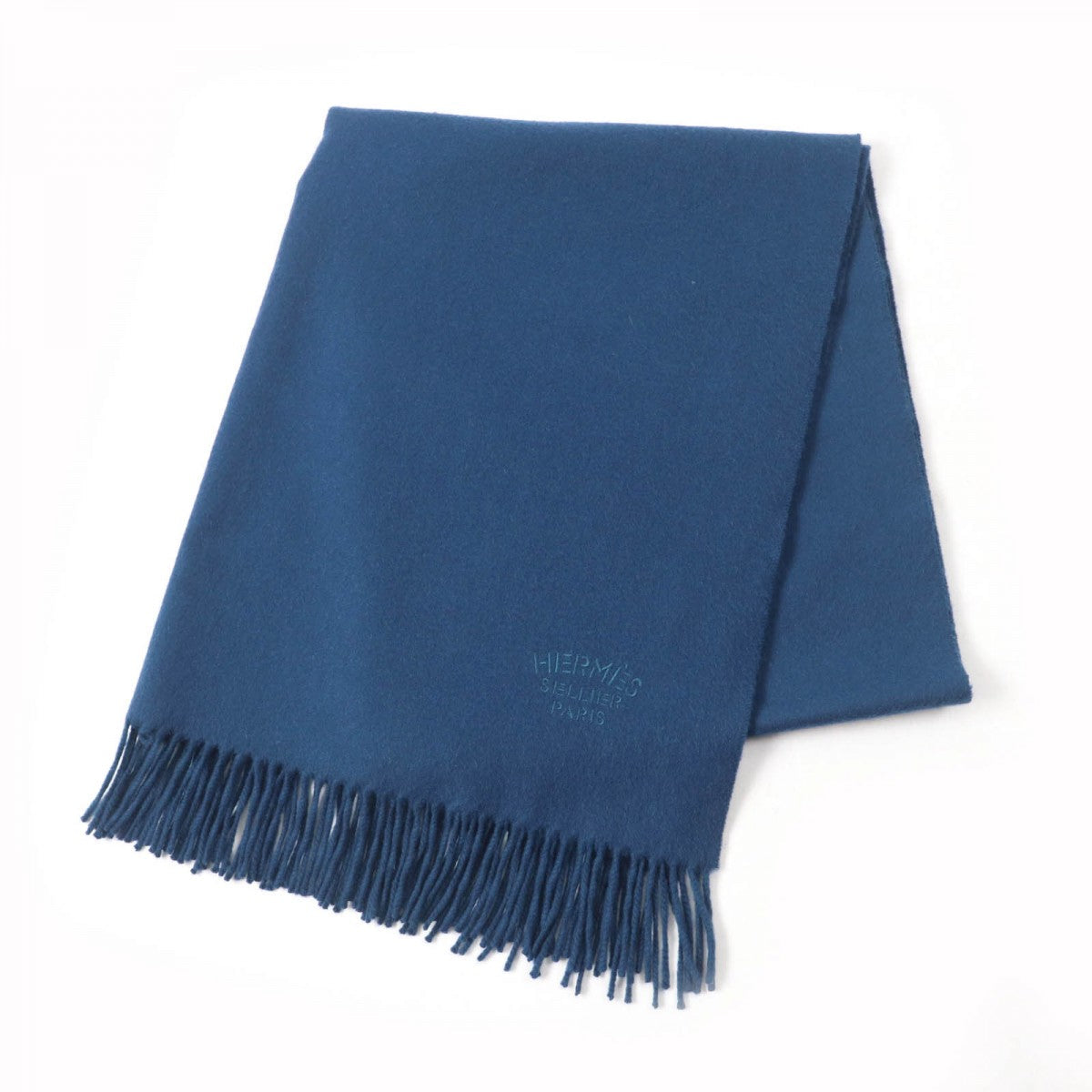 HERMES Scarf Main: 100% cashmere Blue type Women