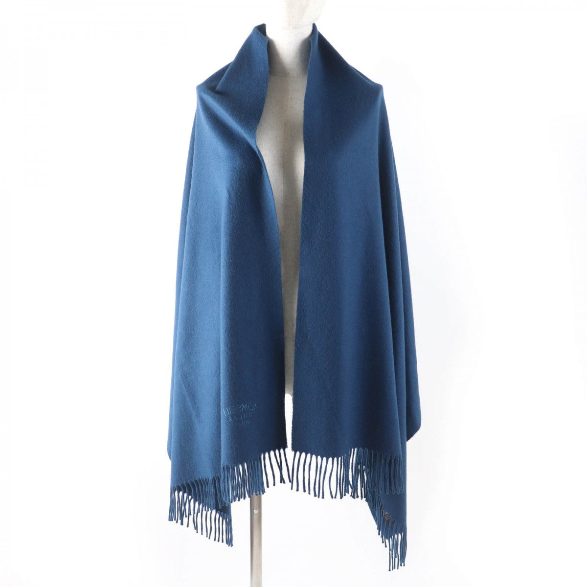 HERMES Scarf Main: 100% cashmere Blue type Women