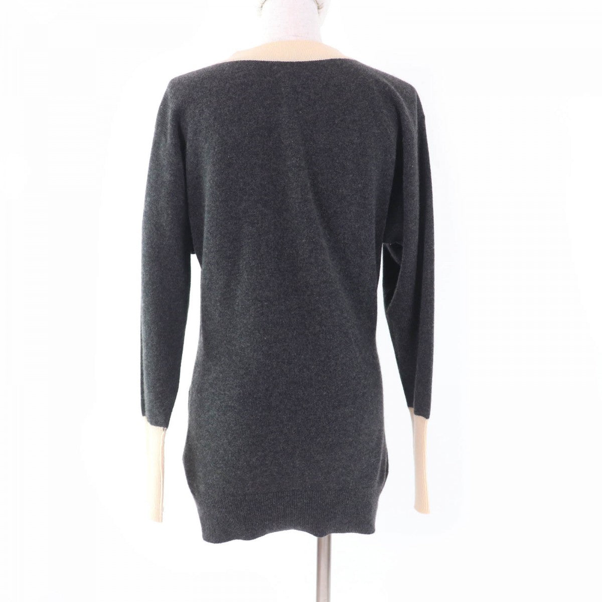 CHANEL cardigan Main: 100% cashmere Gray beige Women S