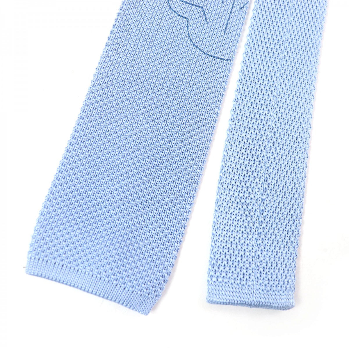 HERMES tie Main: 100% silk Light blue Tte  tte equestre mens