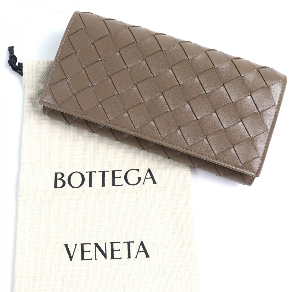 BOTTEGAVENETA Long Wallet Purse Main: Leather Brown mens