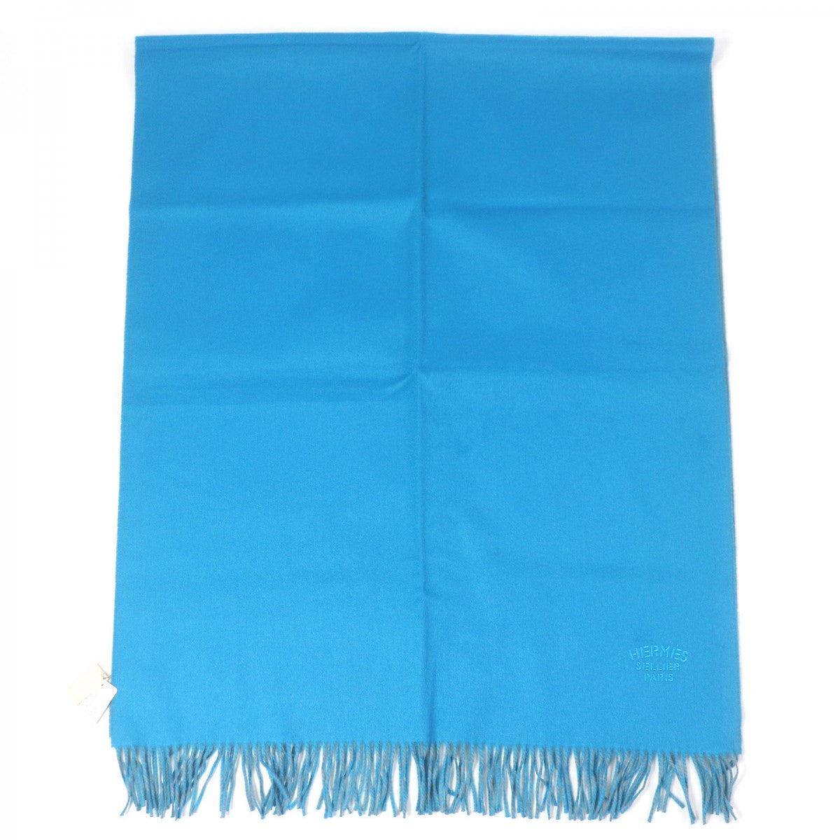 HERMES Scarf Main: 100% cashmere Turquoise Ardoise mens