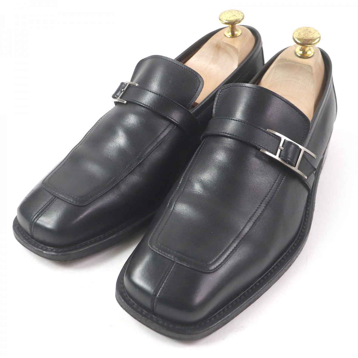 HERMES loafers Main: Leather black mens 40.5