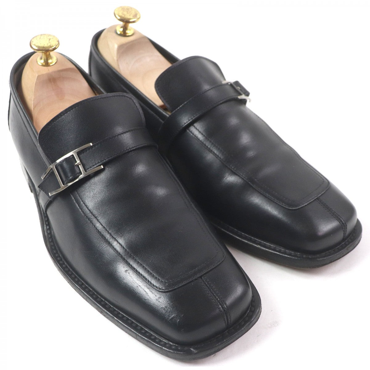 HERMES loafers Main: Leather black mens 40.5