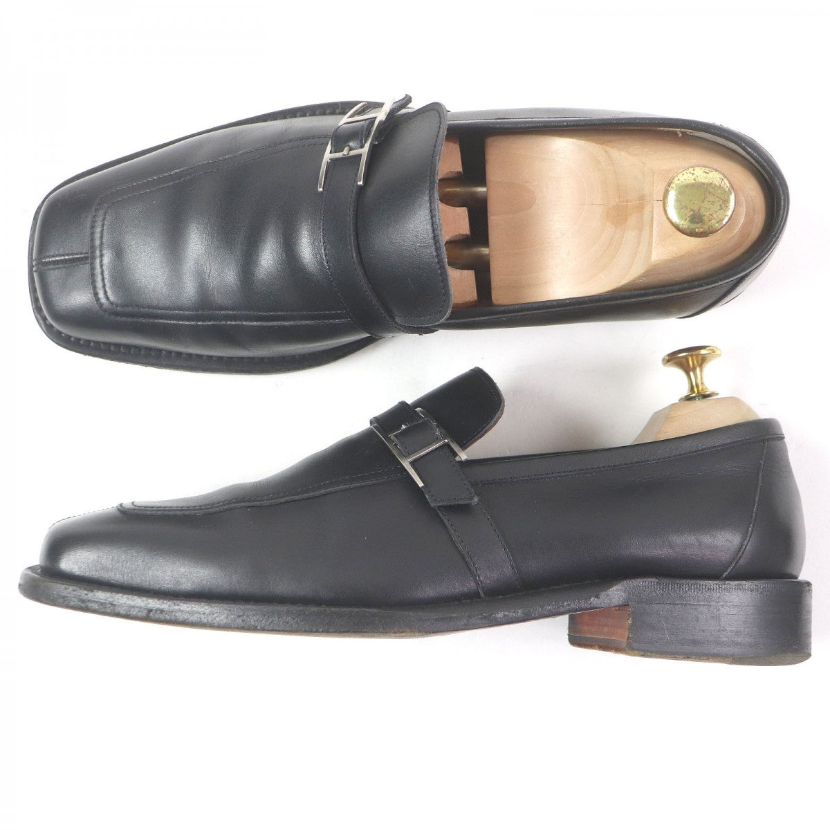 HERMES loafers Main: Leather black mens 40.5