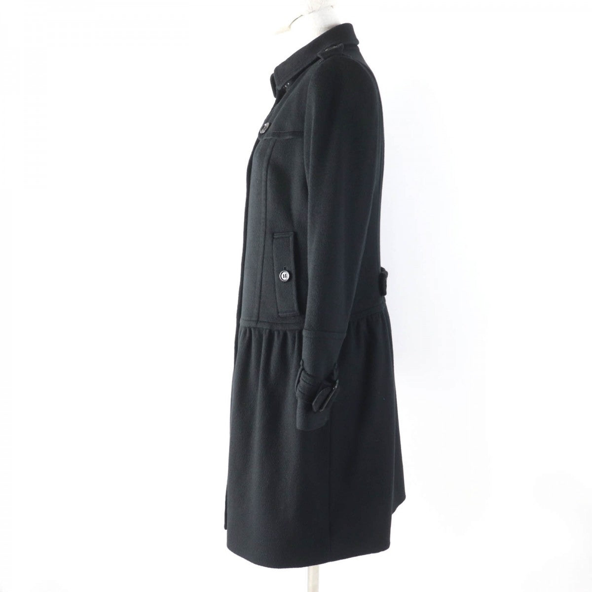 BURBERRY LONDON coat Main: 100% cashmere, Lining: Cupra, Part: Cowhide, Part: Cowhide, Part: Synthetic leather black Women 38
