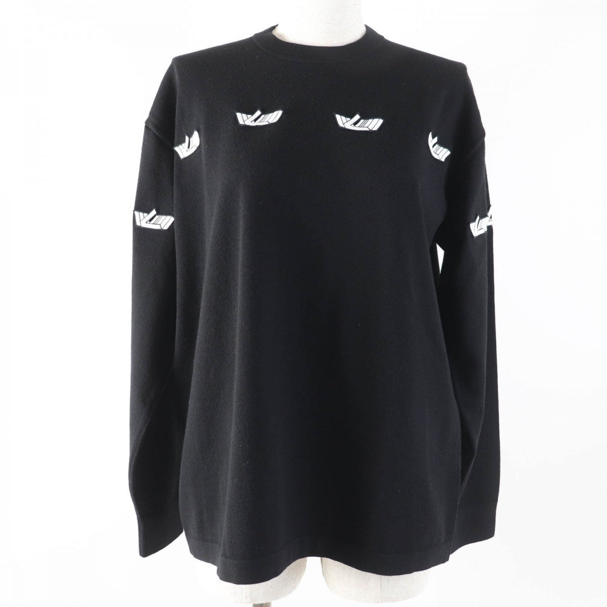 LOUIS VUITTON knit Main: 87% wool, Main: 13% polyester black LV Vitesse Women XS