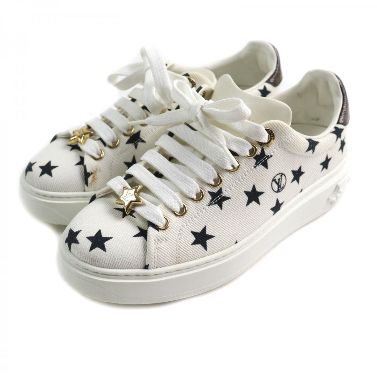 LOUIS VUITTON sneakers Main: Canvas, Part: Monogram leather white timeout line Women 35