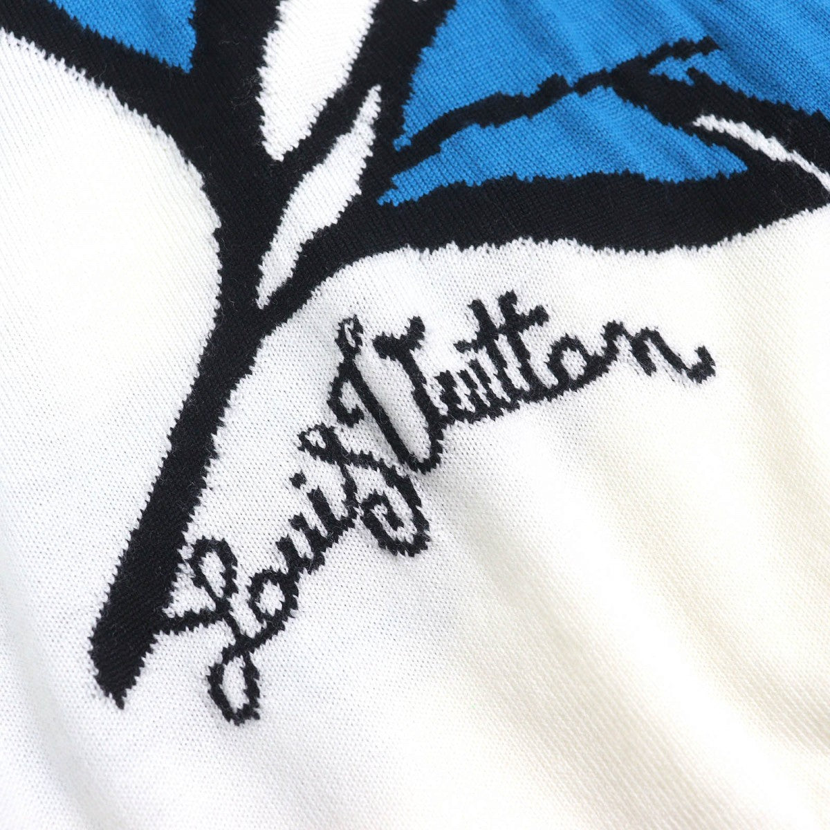 LOUIS VUITTON knit Main: 100% wool Ivory Purple Blue Black mens S