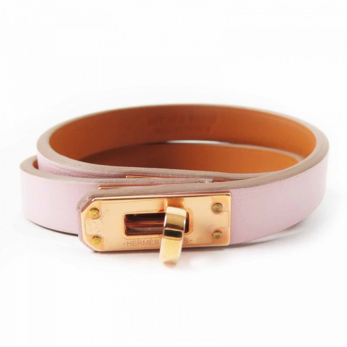 HERMES bracelet Main: Leather Light pink Mini Kelly Double Tour Women
