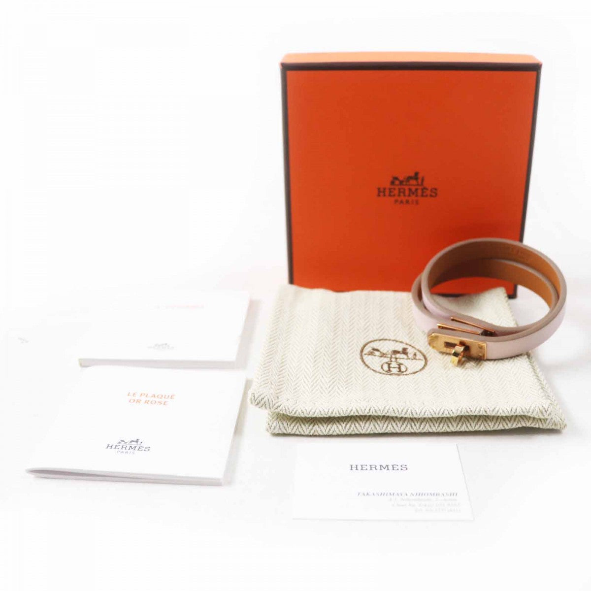 HERMES bracelet Main: Leather Light pink Mini Kelly Double Tour Women