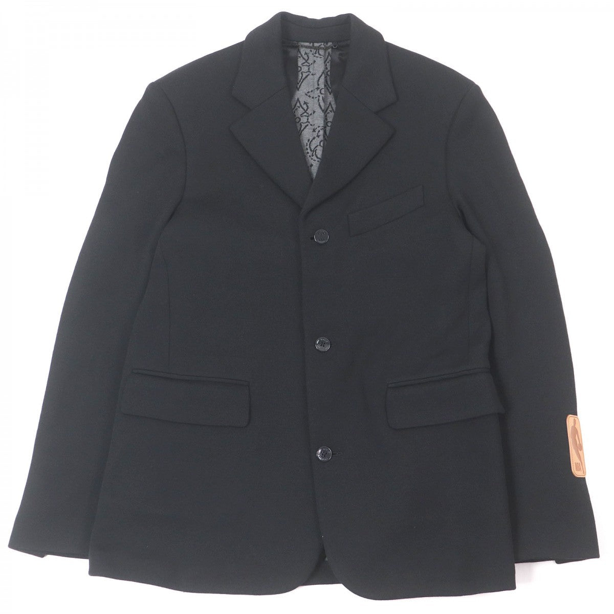 LOUIS VUITTON tailored jacket Outer: 59% wool, Outer: 37% cotton, Outer: 4% polyamide (nylon), Lining: 74% cupra, Lining: 26% cotton black mens 44