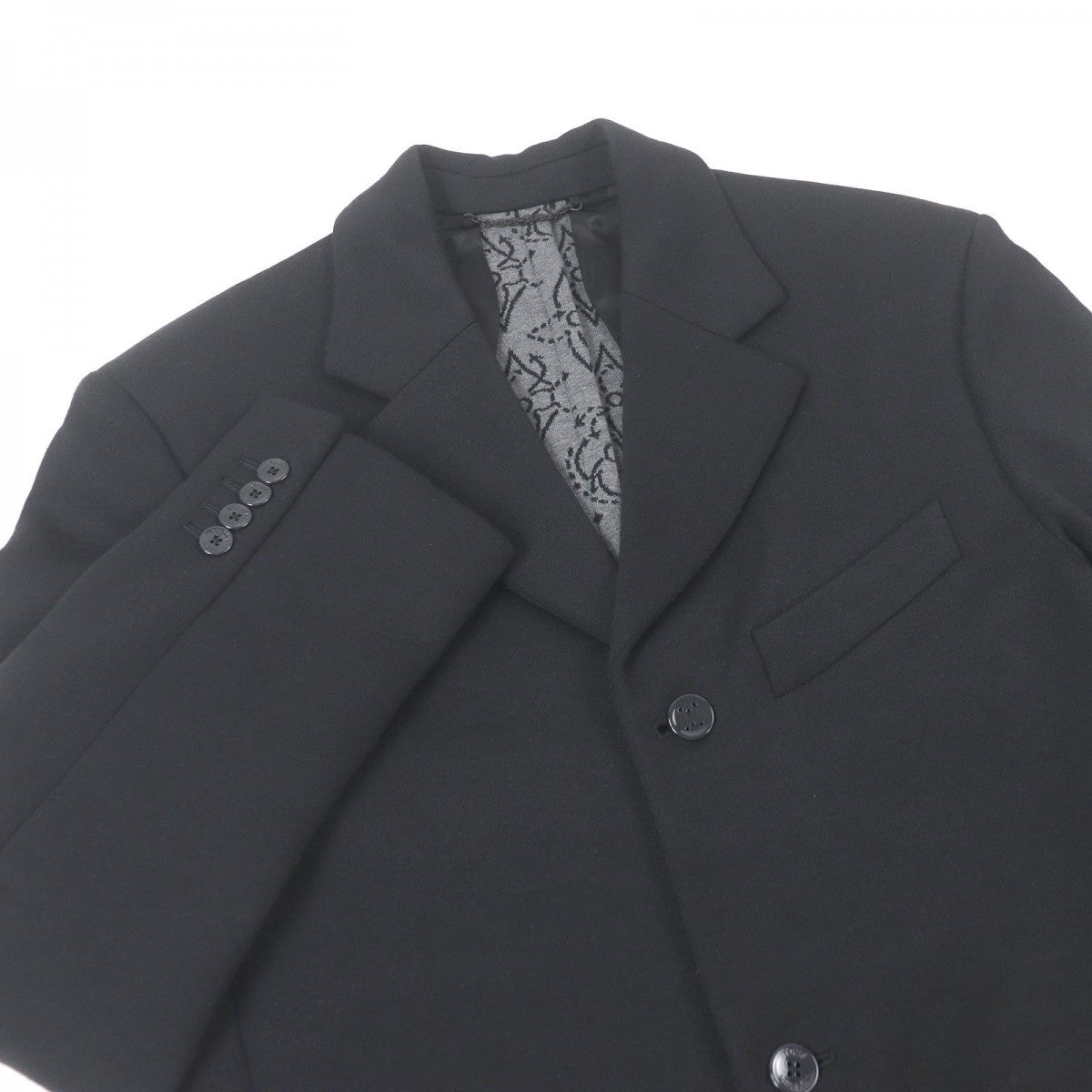 LOUIS VUITTON tailored jacket Outer: 59% wool, Outer: 37% cotton, Outer: 4% polyamide (nylon), Lining: 74% cupra, Lining: 26% cotton black mens 44