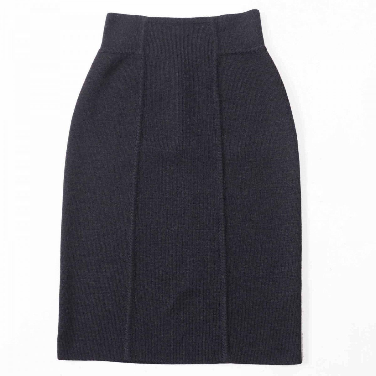 HERMES Tight Skirt Main: 88% wool, Main: 12% nylon Charcoal gray type Women 34