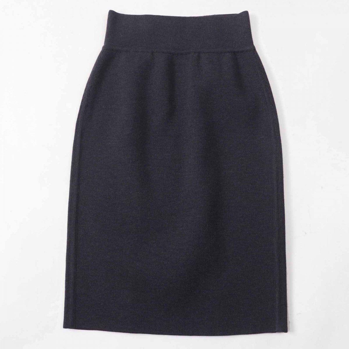 HERMES Tight Skirt Main: 88% wool, Main: 12% nylon Charcoal gray type Women 34