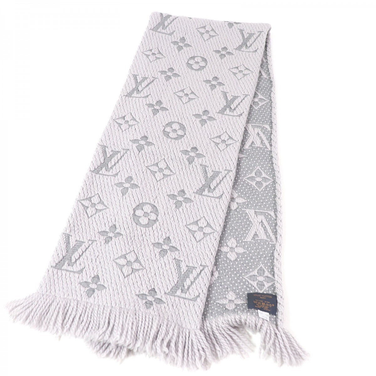 LOUIS VUITTON Scarf M74742 Main: 94% wool, Main: 6% silk Light gray Esharp Logomania mens(Unisex)