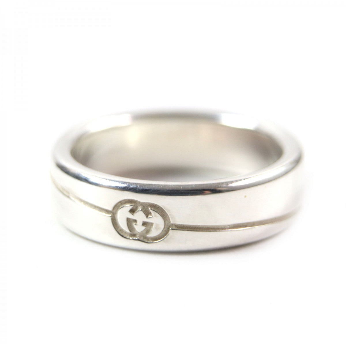 GUCCI Ring 774052 Mainï¿½FAG925 Silver Diagonal Interlocking G mens 17