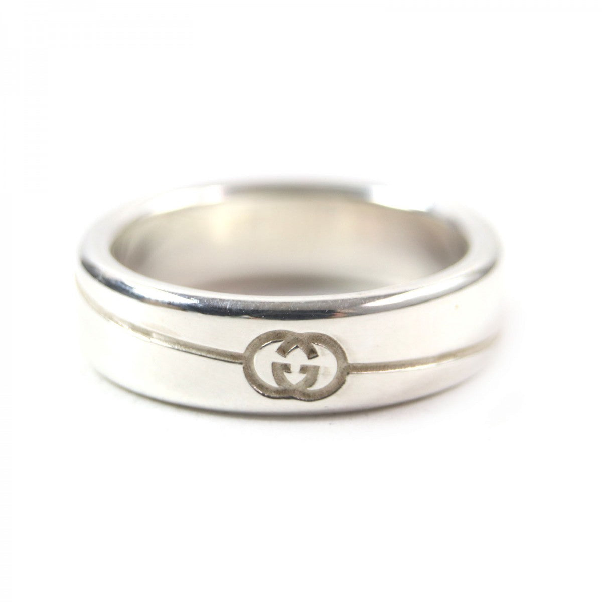 GUCCI Ring 774052 Mainï¿½FAG925 Silver Diagonal Interlocking G mens 17