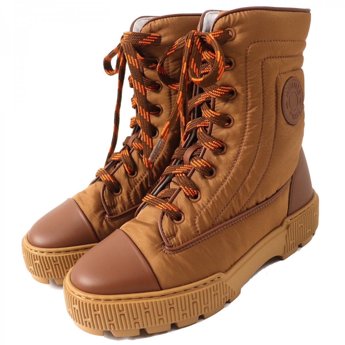 HERMES short boots Part: Leather Brown fresh Women 36