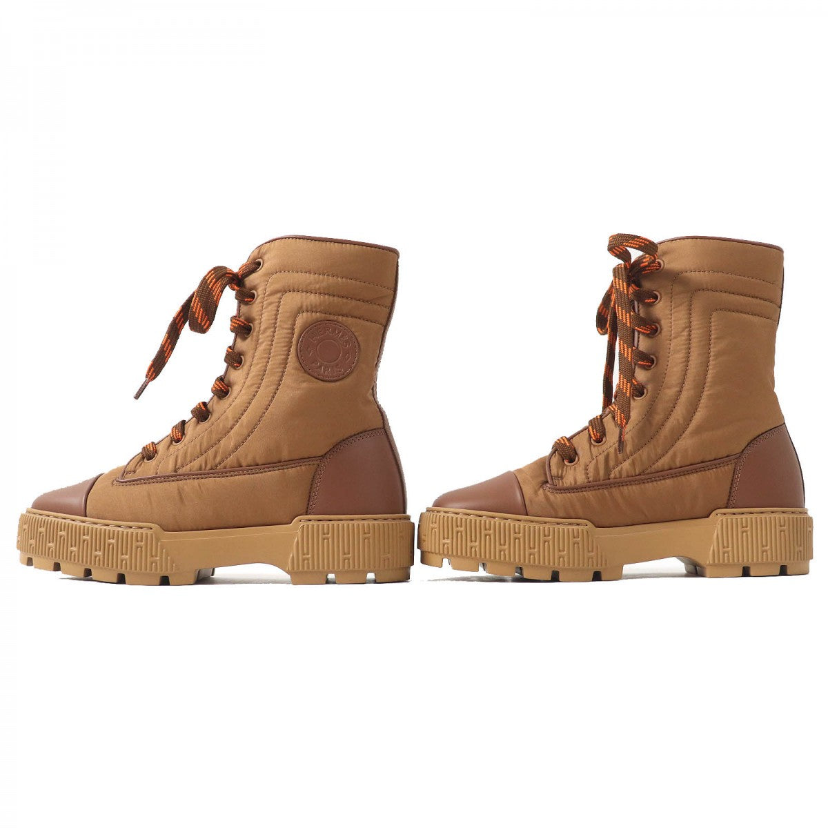 HERMES short boots Part: Leather Brown fresh Women 36