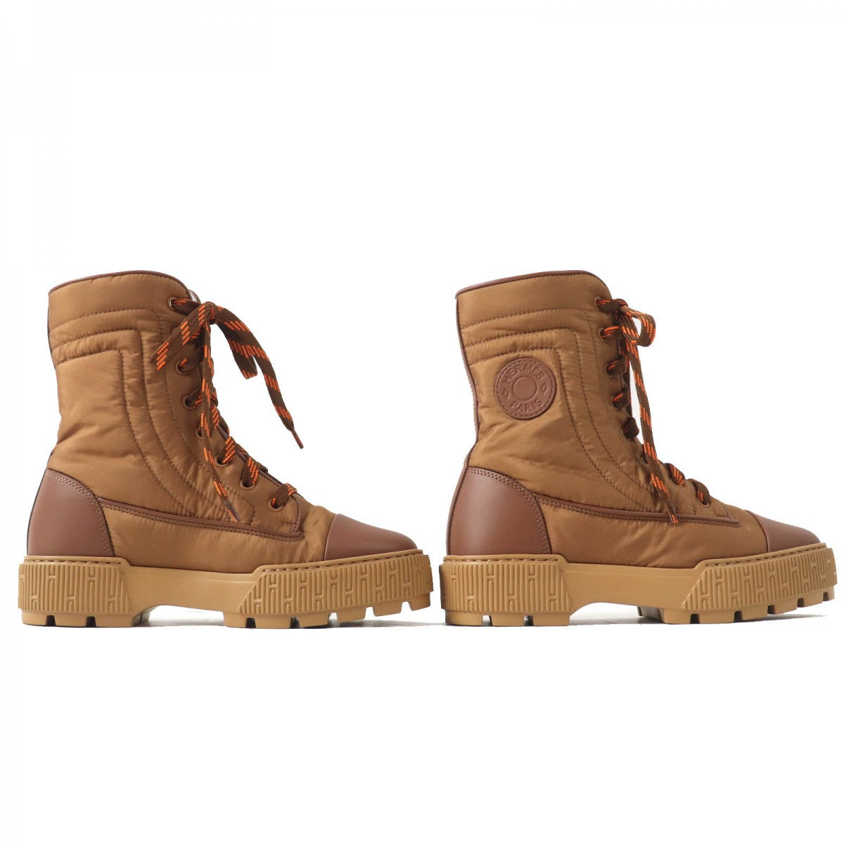 HERMES short boots Part: Leather Brown fresh Women 36