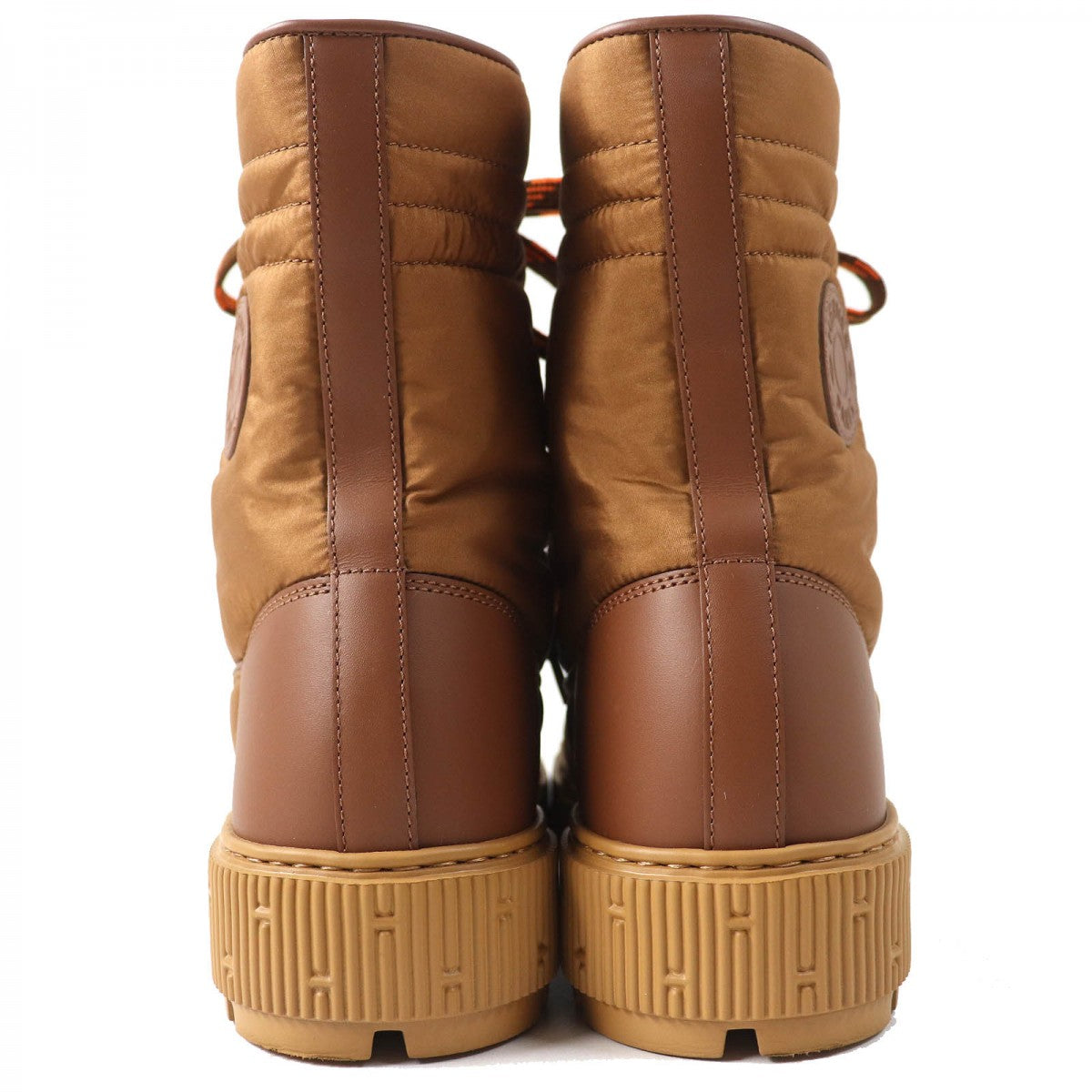 HERMES short boots Part: Leather Brown fresh Women 36