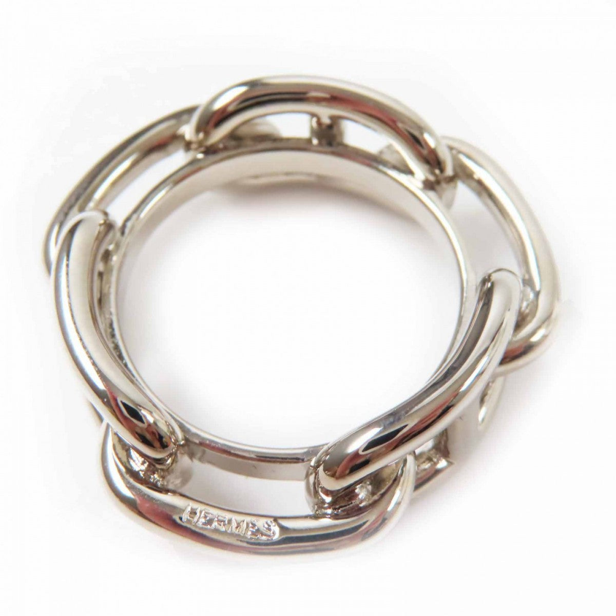 HERMES Scarf ring Main: Metal Silver Lukade Women