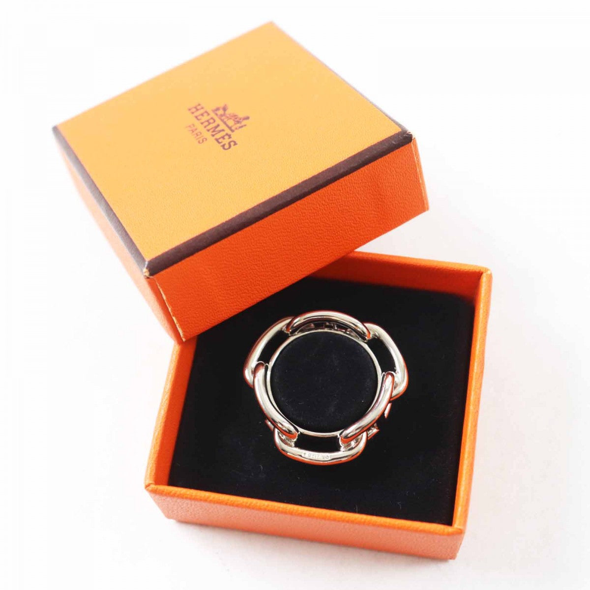 HERMES Scarf ring Main: Metal Silver Lukade Women