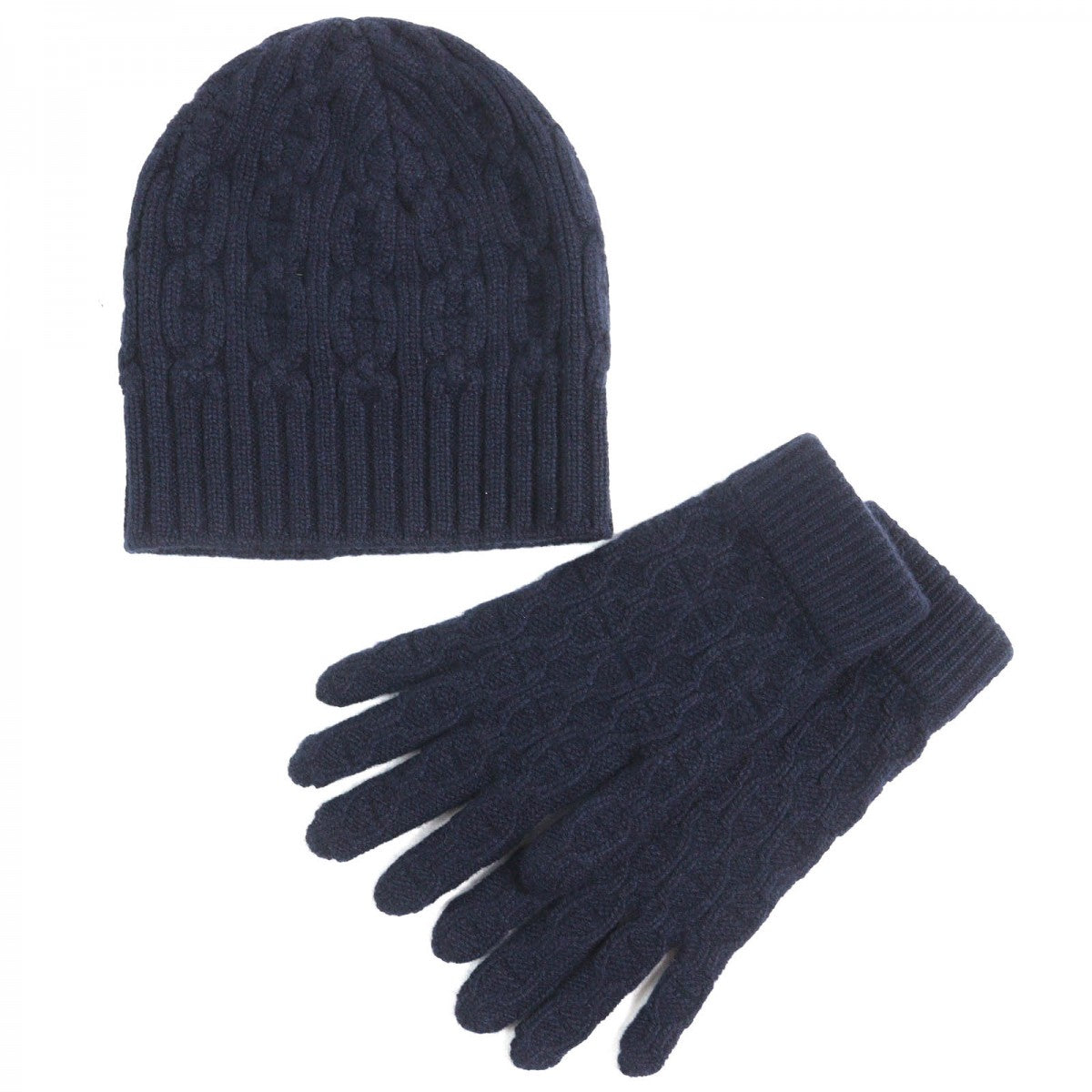 HERMES Knit cap Main: 100% cashmere Navy mens