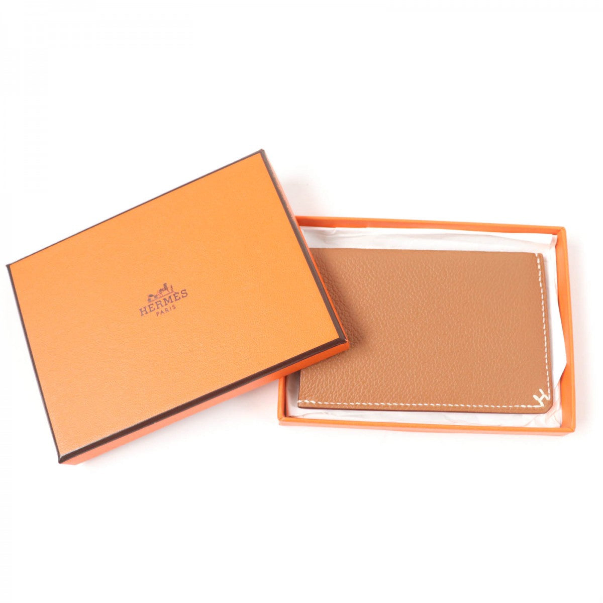 HERMES Card Case Main: Veau Evercolor gold Hserie Women