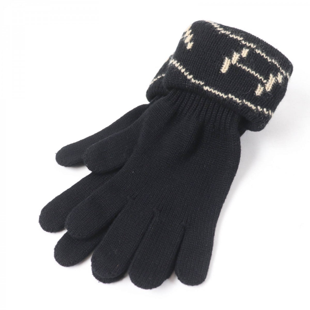 HERMES gloves Main: 100% cashmere black Women