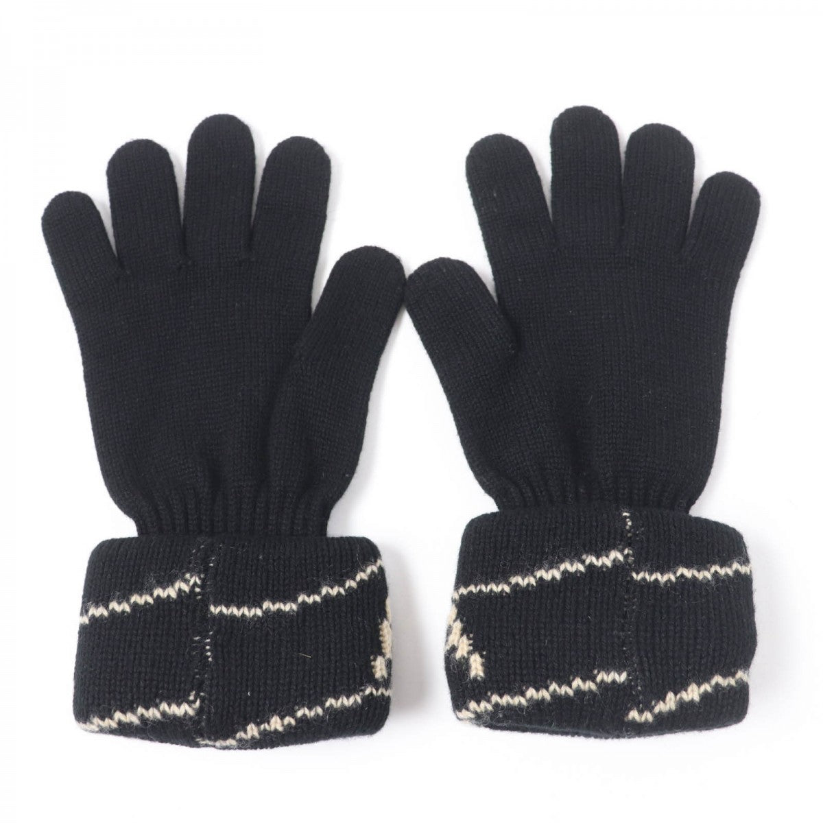 HERMES gloves Main: 100% cashmere black Women