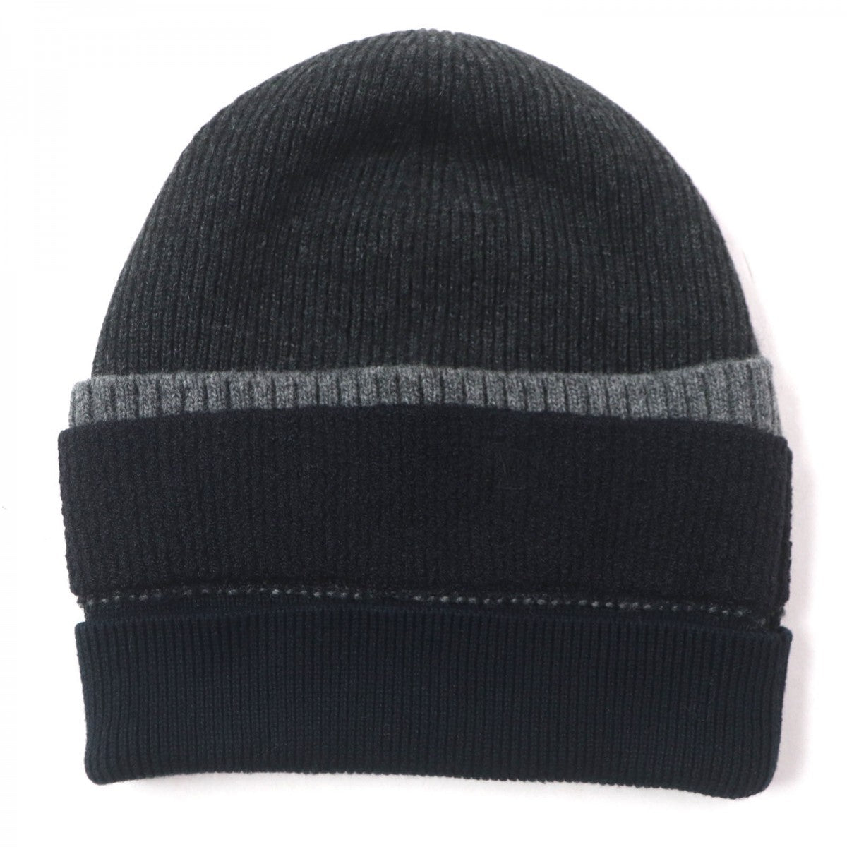 LOUIS VUITTON Knit cap Main: 78% cashmere, Main: 12% wool, Main: 10% cotton Gray Black Navy mens M