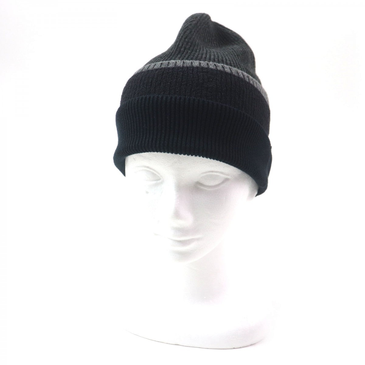 LOUIS VUITTON Knit cap Main: 78% cashmere, Main: 12% wool, Main: 10% cotton Gray Black Navy mens M