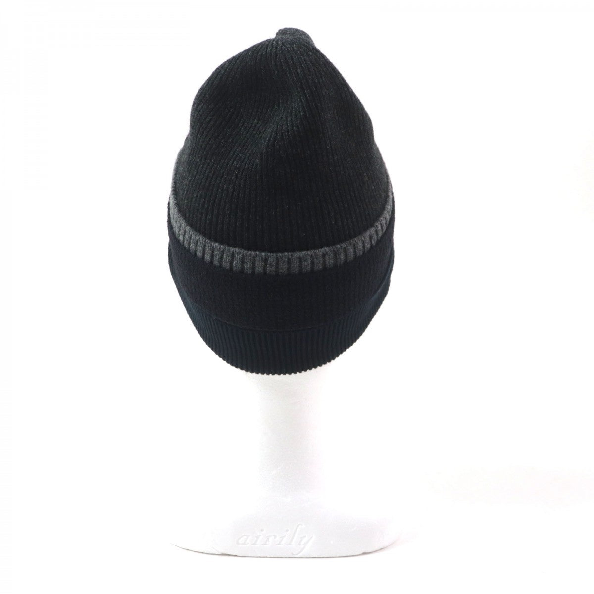 LOUIS VUITTON Knit cap Main: 78% cashmere, Main: 12% wool, Main: 10% cotton Gray Black Navy mens M