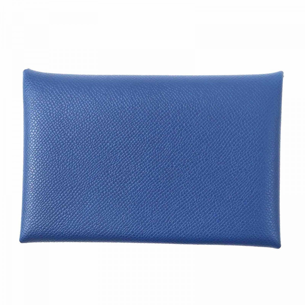 HERMES Card Case Main: Madame Veau deep blue Calvi Women