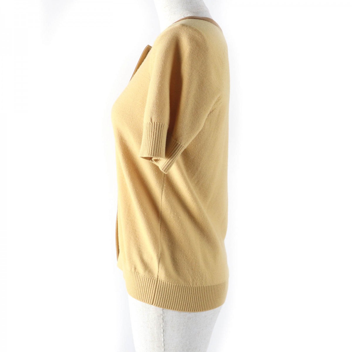HERMES cardigan Main: 100% wool, Part: Sheepskin Yellow type Women 36